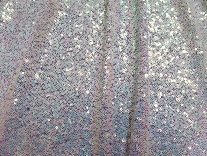 6.Lavender-White Iridescent Sequins On Mesh